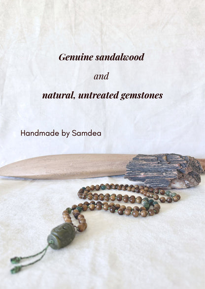 Genuine sandalwood 
and 
natural, untreated gemstones


Handmade by Samdea