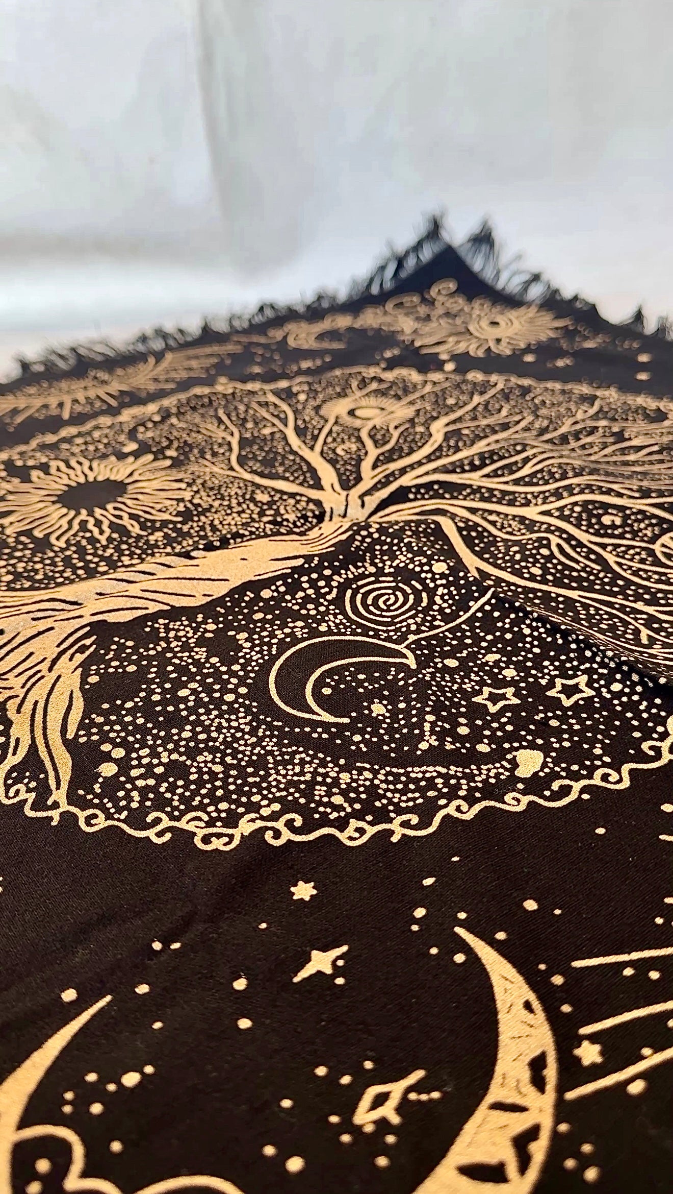 Golden Tree Altar Cloth – Square Cloth for Altar, Tarot, or Meditation