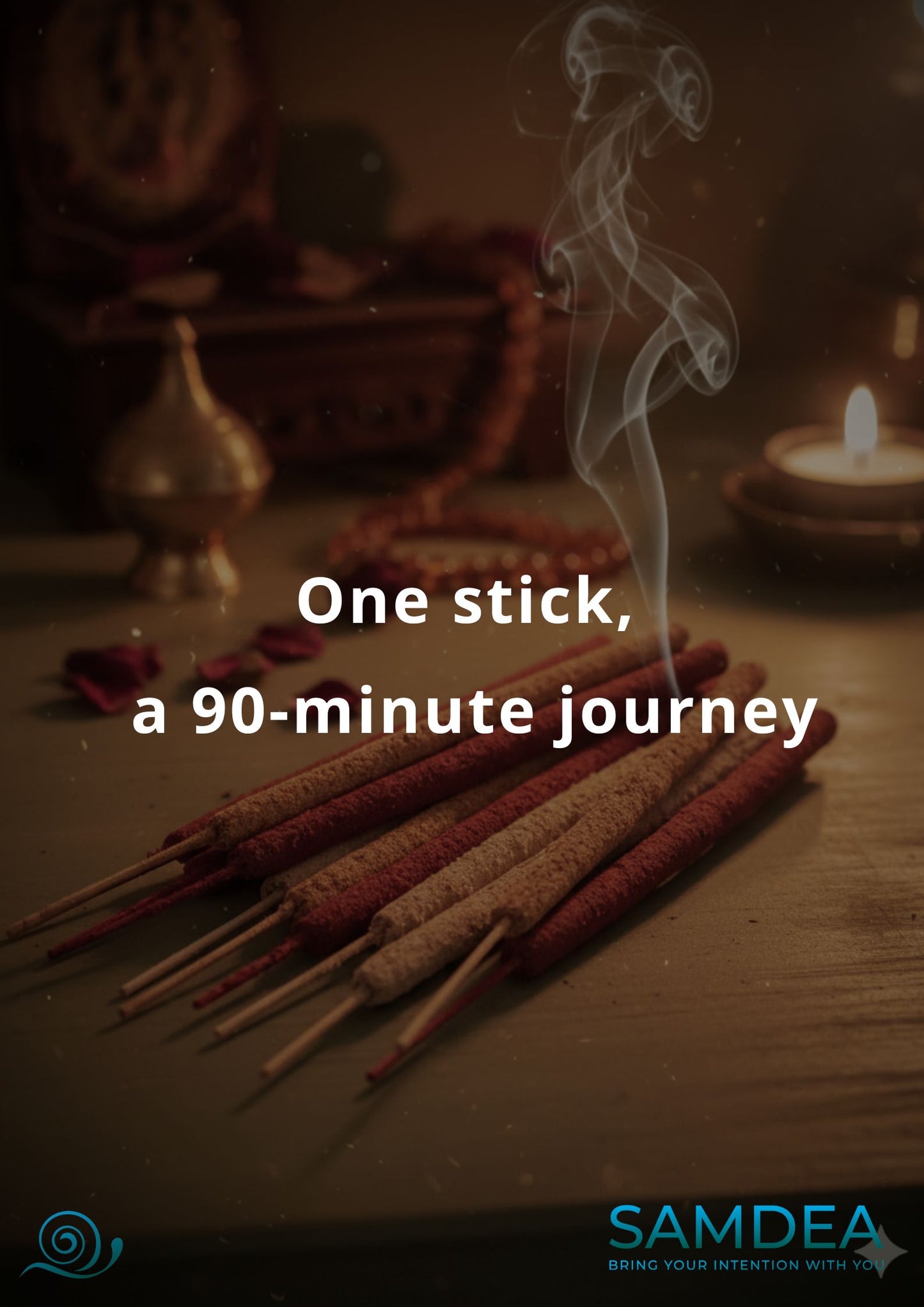 Incenso Masala Artisan Premium - Fatto a mano in India - Resine naturali ed erbe - Durata 90 min - Rituale Yoga e Meditazione - Singolo Stick