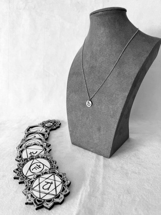 Odaka Yoga Stainless Steel Necklace – Yoga Symbol Pendant, Spiritual Jewelry for Practitioners and Teachers - Samdea Mala