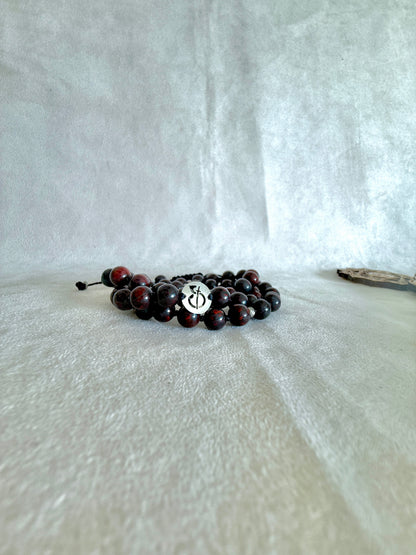 Odaka Yoga Bracelet and Mala in Red Heliotrope – Spiritual Gemstone Bracelet for Yoga, Meditation and Grounding - Samdea Mala