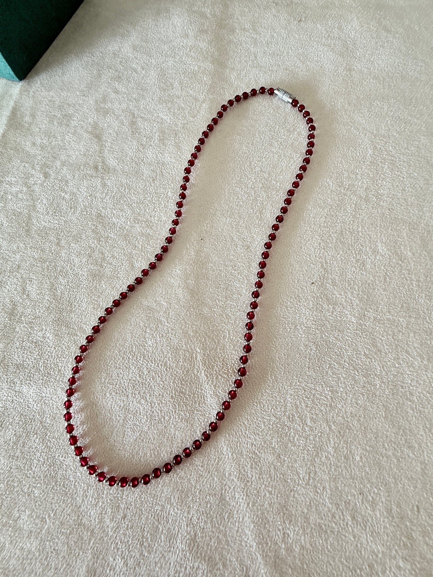Natural Garnet Choker Necklace – AA Grade 4mm Beads, Stainless Steel Clasp for Strength