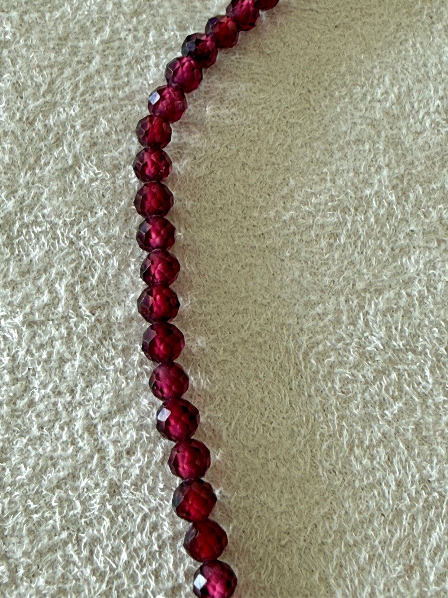 Faceted Natural Garnet Choker Necklace AA Grade – 4mm Garnet and Stainless Steel Necklace for Strength and Inner Light