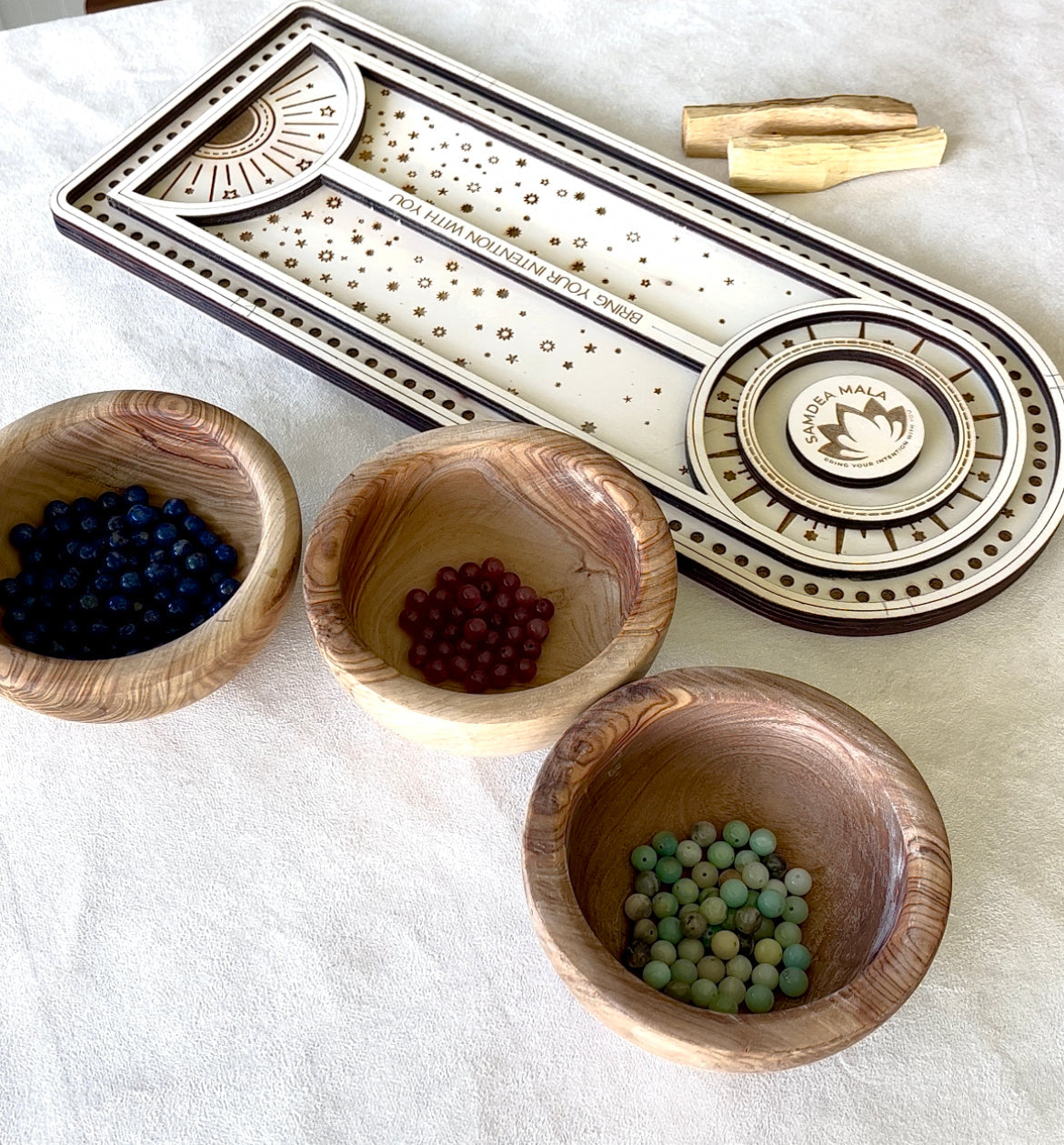 Samdea Workshop - Creating Your Mala - meditation mala DIY, intention bracelets, custom mala, spiritual mala, bracelets with crystals, natural gemstones - Samdea Mala