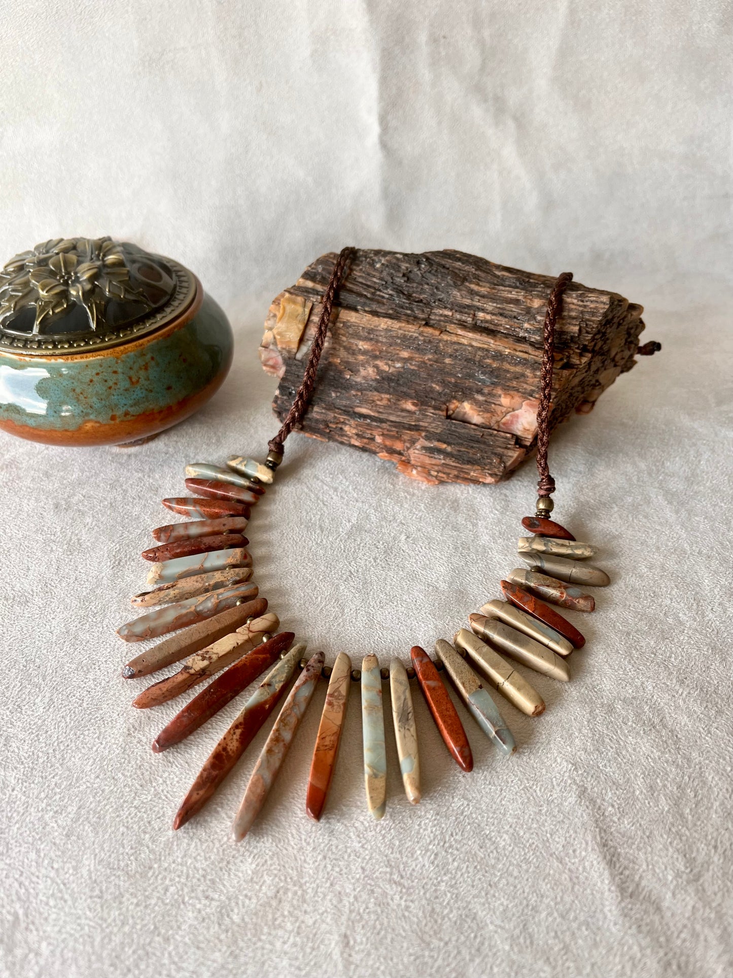 Roots Necklace in Sea Jasper