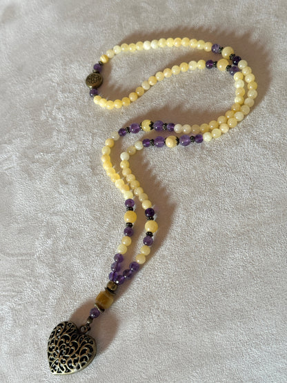 Daily Mini Mala – 108 grani in pietre naturali (6 mm), senza nodini