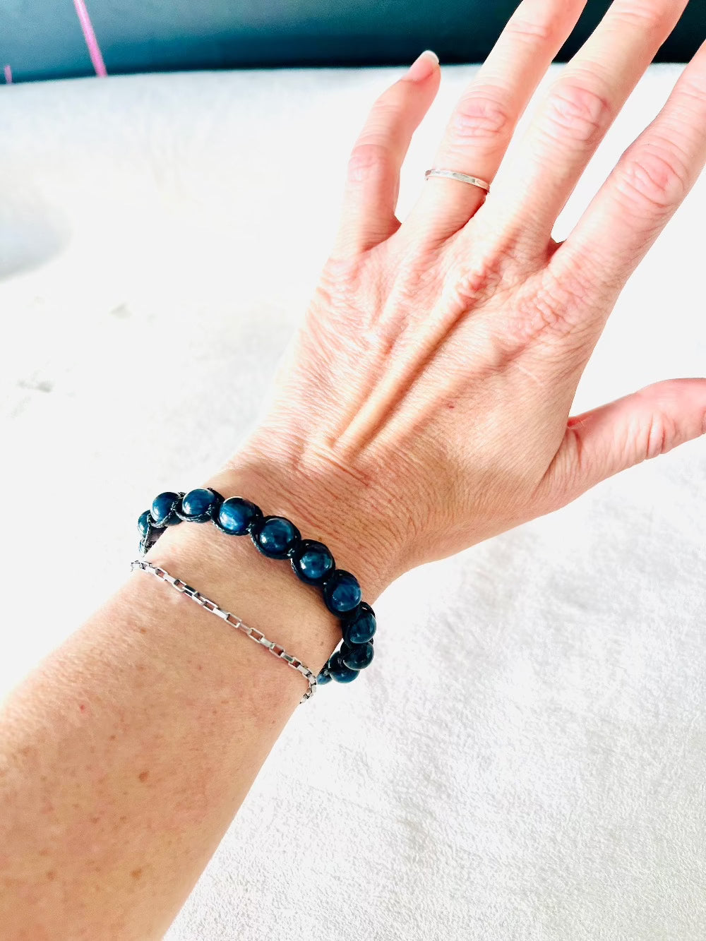 Tibetan Tamashii-Style Bracelet in Kyanite