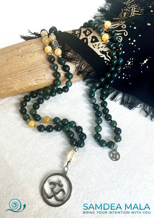 Mala for Gemini - gemini zodiac mala beads, spiritual mala, gemstone necklace, gemstone for zodiac sign, zodiac crystal, zodiac gemstones, Gemini gemstone, Gemini crystals - Samdea Mala