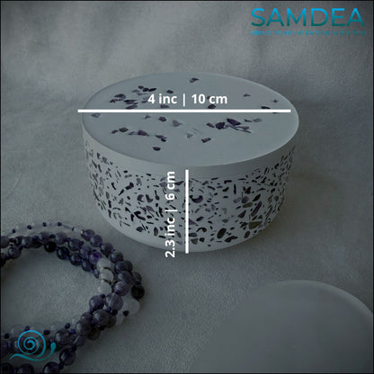 Charging Bowl with Amethyst and Quartz Crystals – Jewelry Holder for Cleansing and Recharging Gemstones - Samdea Mala
