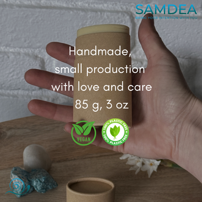 Vegan Deodorant Stick – Super Gentle, Plastic-Free, 100% Natural | Shea + Jojoba - Samdea Mala