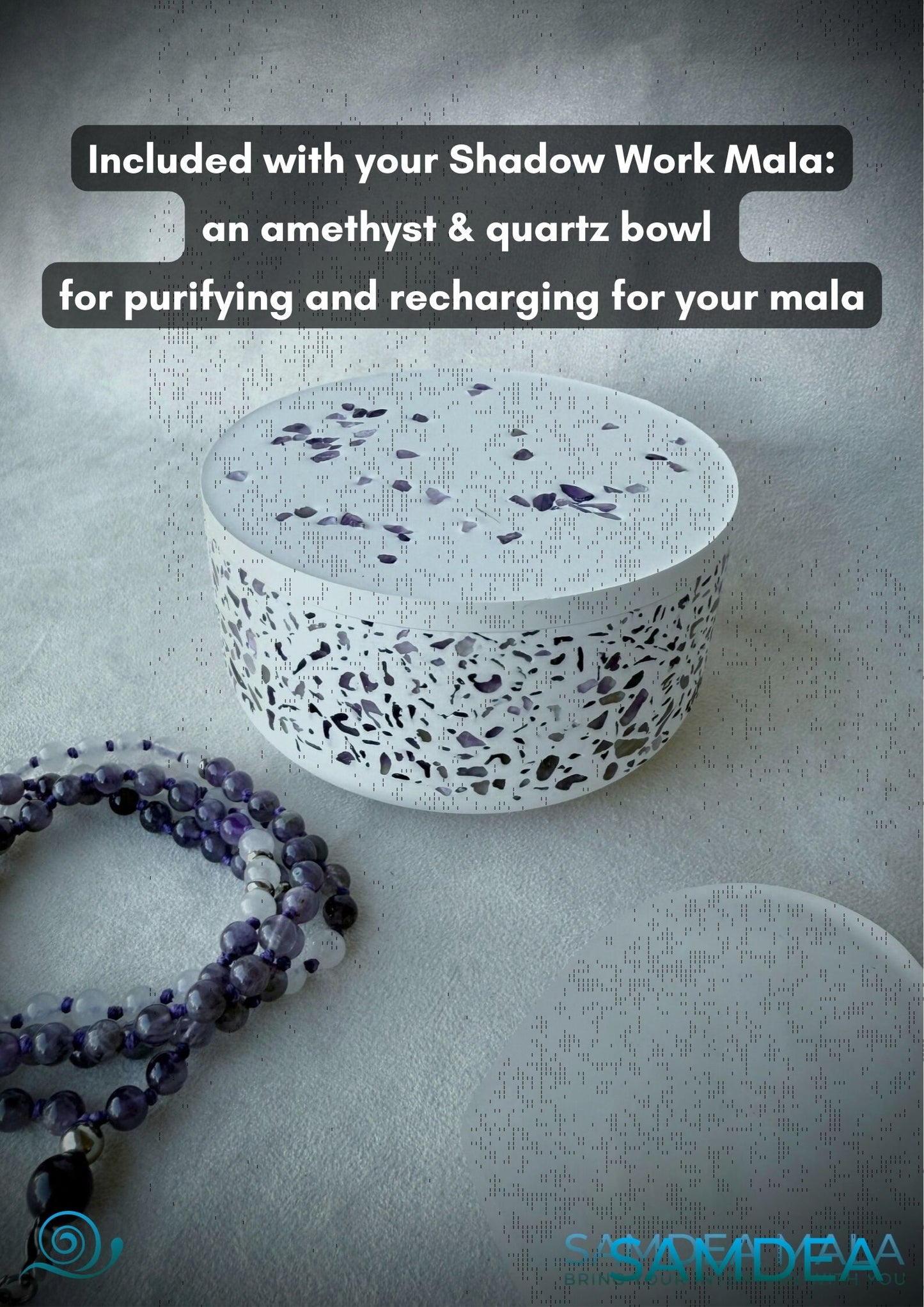 Shadow Work Mala – Obsidian, Amethyst & Labradorite | Spiritual Protection Gift | 108 Grounding Beads for Inner Child & Trauma Healing - Samdea Mala