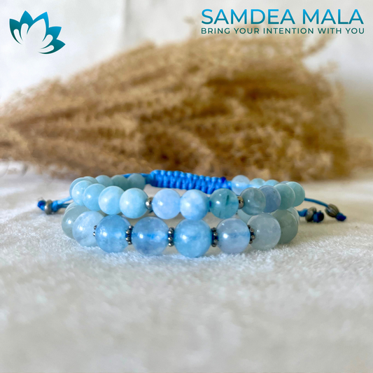 Knotted Bracelet in Aquamarine