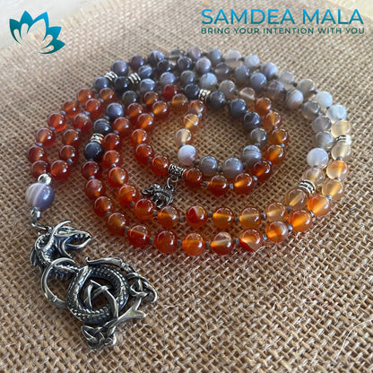 Custom Mala With Personalized Selection of Gemstones - meditation bracelet, intention bracelets, custom mala, tibetan wrist mala, energy crystals bracelets, spiritual mala, bracelets with crystals, custom mala bracelet, natural gemstones bracelets - Samdea Mala