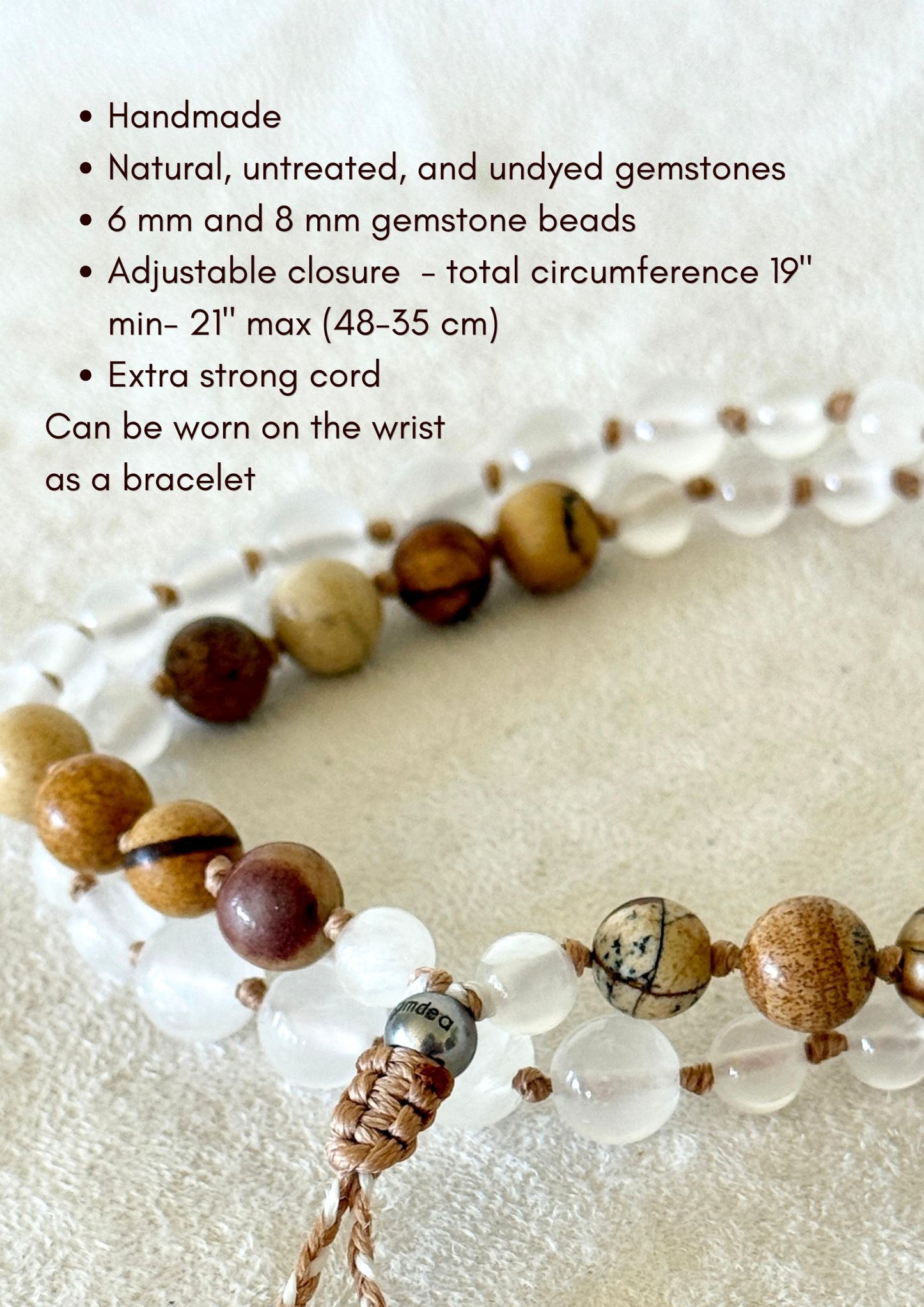 Mala del Respiro Quadrato – Mezzo Mala per Respirazione Quadrata e Meditazione - Radicamento e Serenità