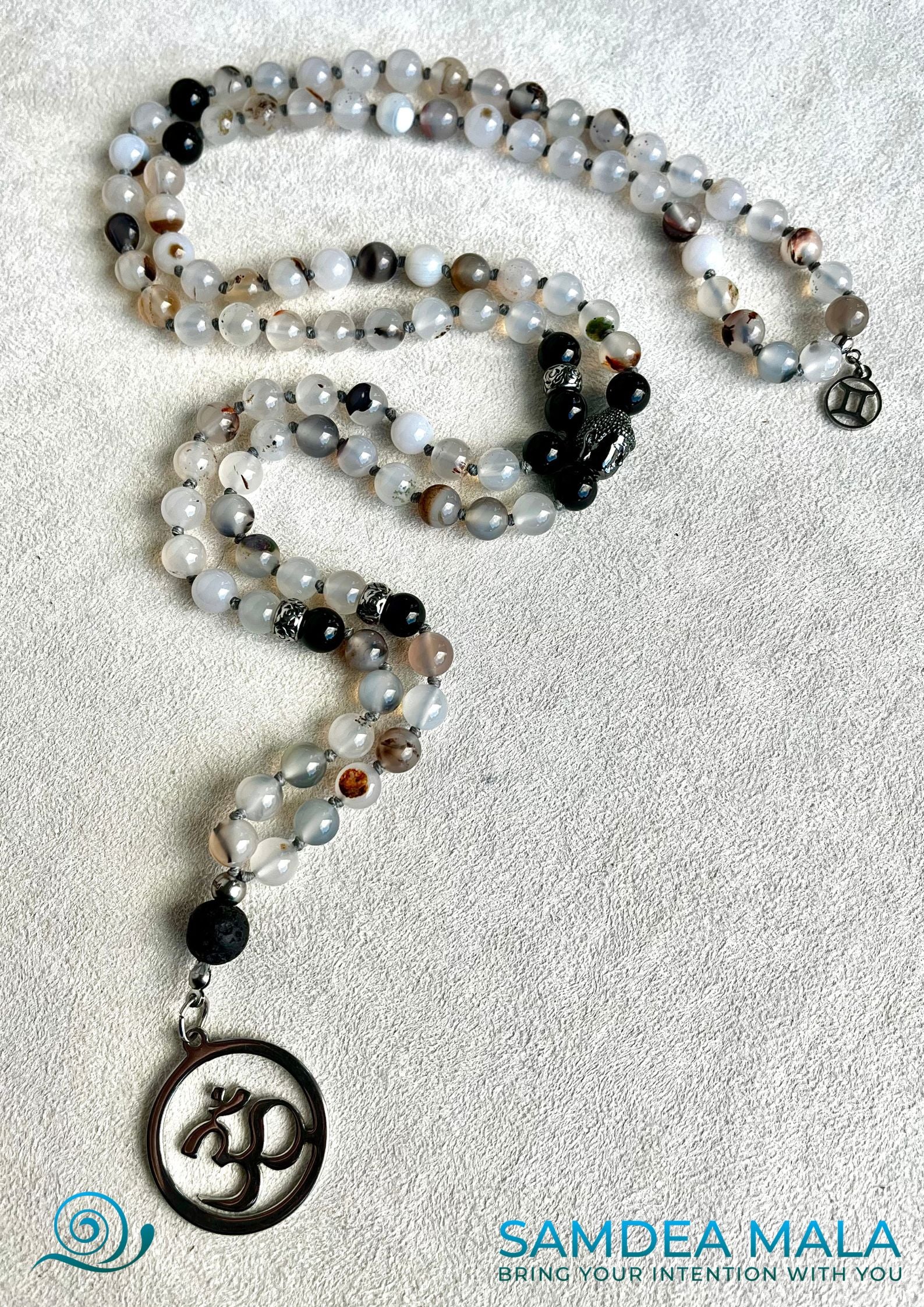 Mala for Gemini - gemini zodiac mala beads, spiritual mala, gemstone necklace, gemstone for zodiac sign, zodiac crystal, zodiac gemstones, Gemini gemstone, Gemini crystals - Samdea Mala