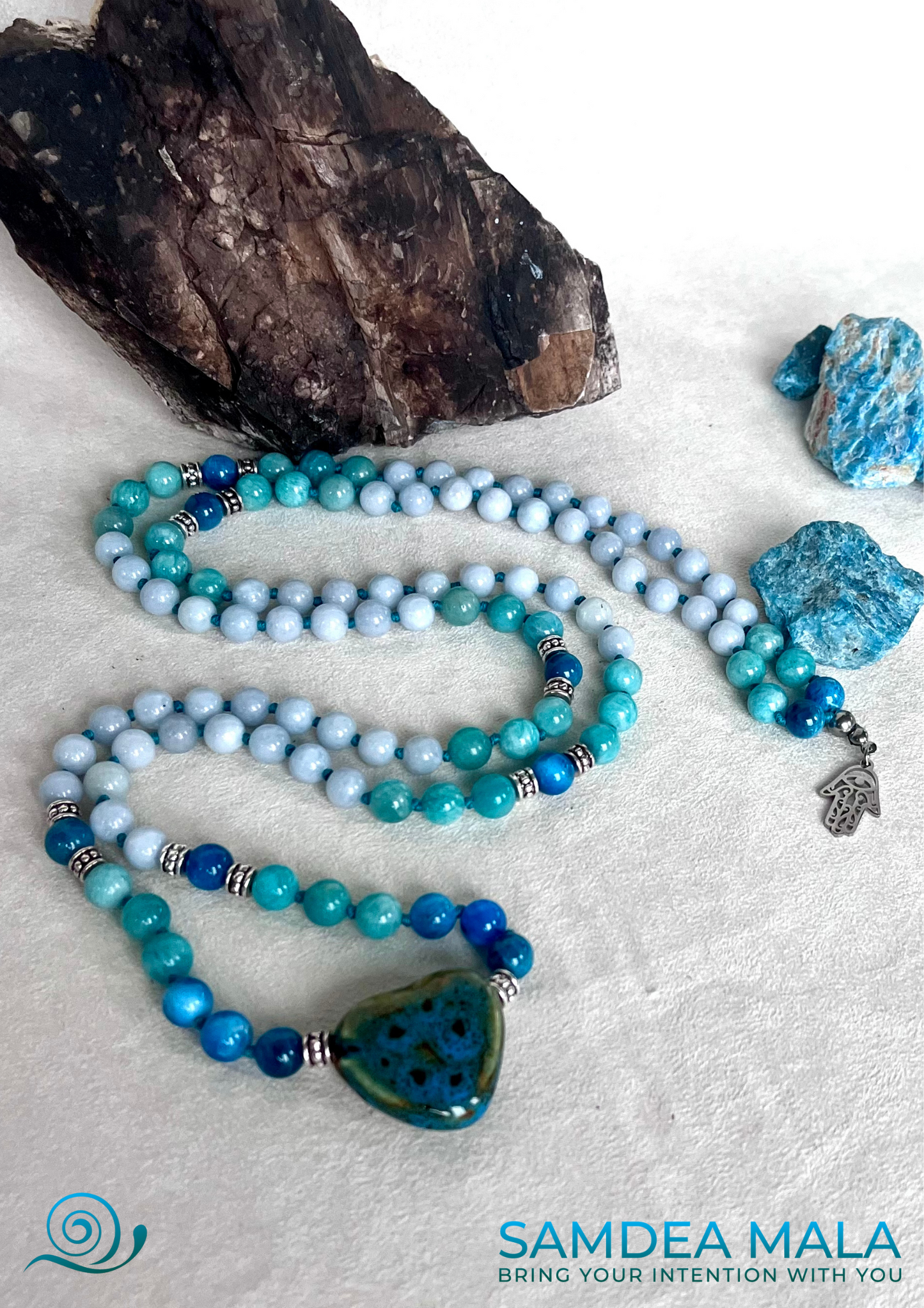 Mala in Apatite, Amazzonite e Acquamarina