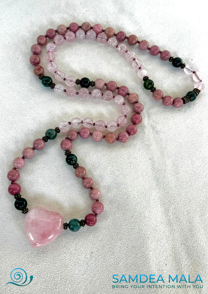 Ho’oponopono Mala Beads - meditation bracelet, intention bracelets, custom mala, tibetan wrist mala, energy crystals bracelets, spiritual mala, bracelets with crystals, custom mala bracelet, natural gemstones bracelets - Samdea Mala