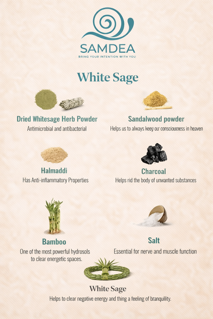 Plant Based Vegan Incense Sticks White Sage Ethic Source. High Density: The 90-Minute Focus Ritual Pure Himalayan Strength | Hand-Rolled Power - Samdea Mala