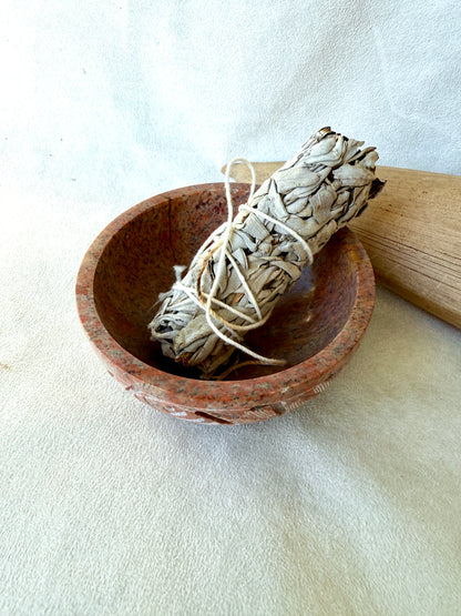 Soapstone ritual bowl for meditation and spiritual cleansing - Samdea Mala