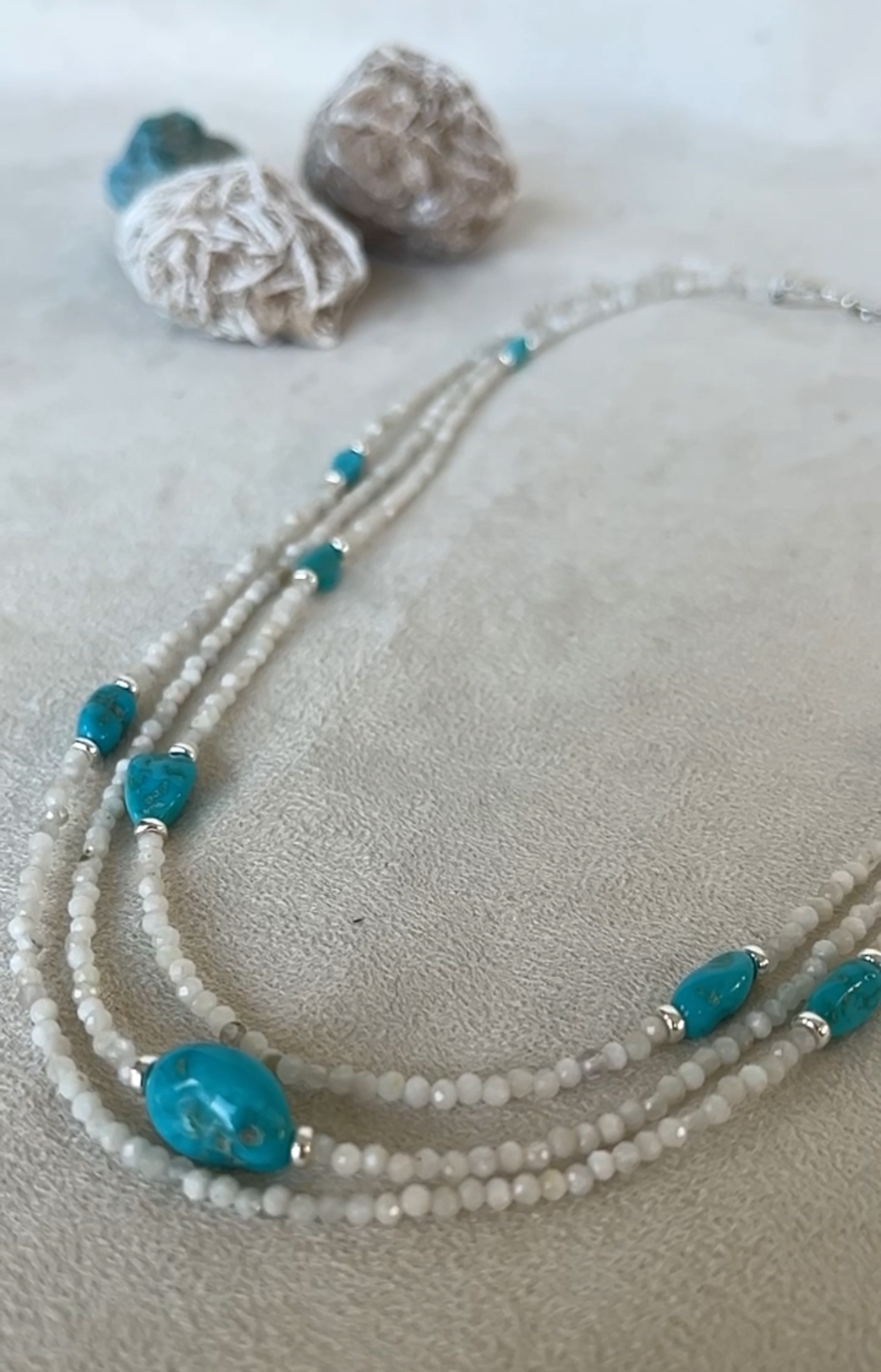 Custom Natural Stone Necklace – Handcrafted Jewelry with Intention - Samdea Mala