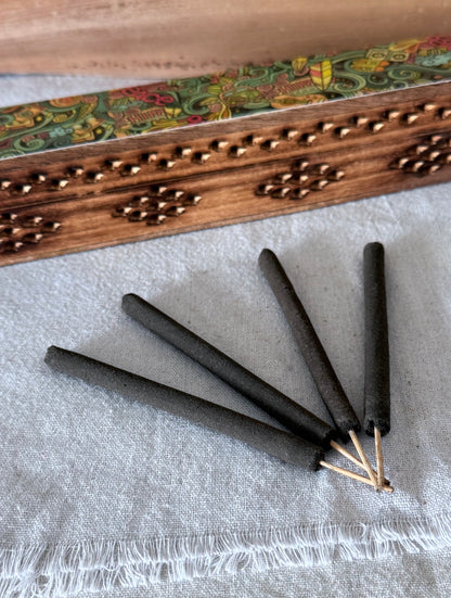 High Density Zen hand-rolled artisan incense  sticks for meditation, yoga, home cleansing and spiritual rituals. Lotus, Copal, Frankincense, Palo Santo, Sweetgrass, White Sage and Patchouli