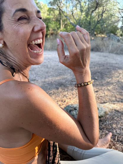 mala bracelet citrine quartz worn