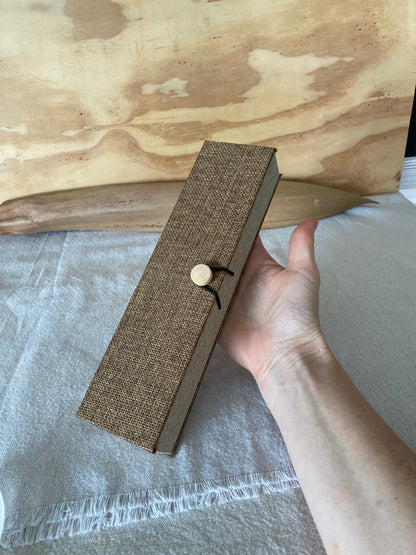 packaging elegant box  for Juzu Nichiren Buddhist prayer beads handmade with care. Nam Myoho Renge Kyo Buddist prayer beads for daimoku chanting.