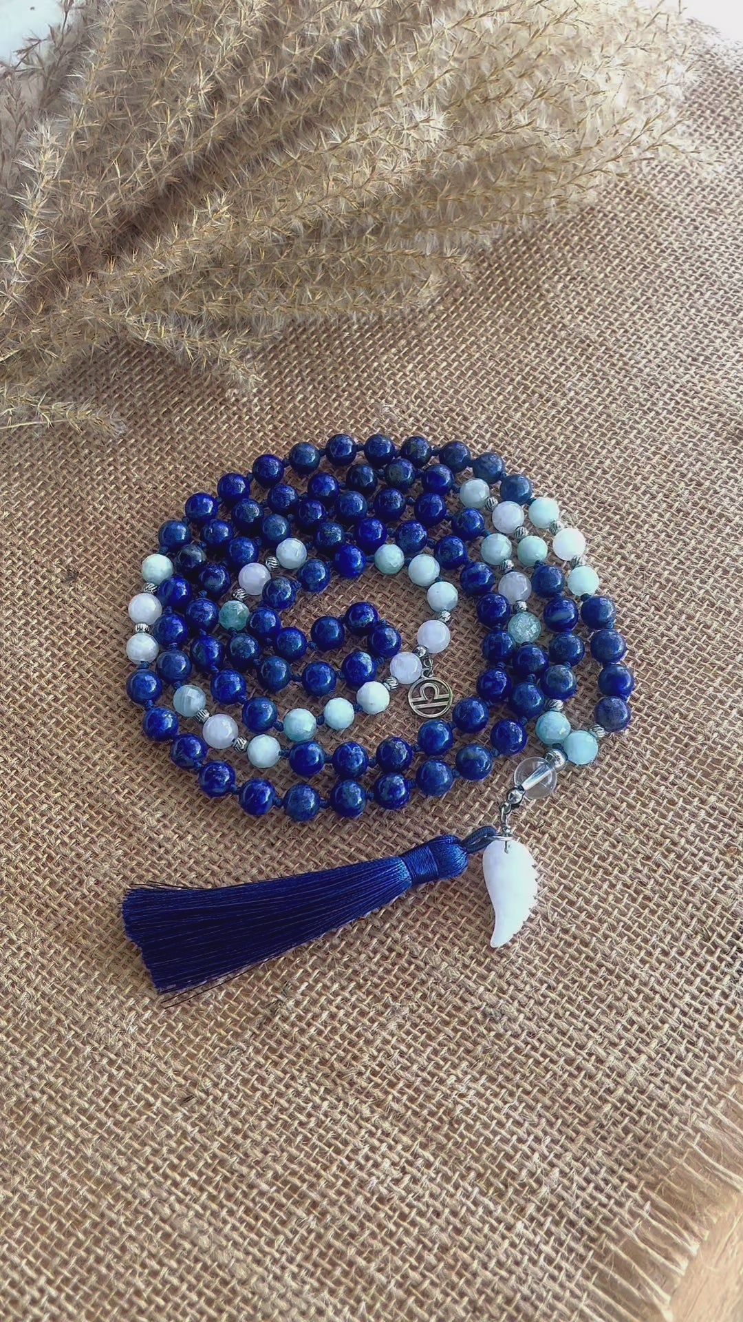 Mala for Libra - custom mala beads, spiritual mala, gemstone necklace, gemstone for zodiac sign, zodiac crystal, zodiac gemstones - Samdea Mala