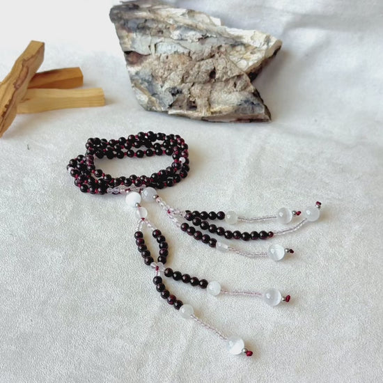 Video preview of Red garnet juzu with tassels – a sacred companion for Nam Myoho Renge Kyo