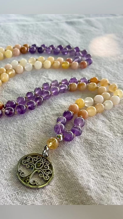 Mala for Sagittarius - custom mala beads, spiritual mala, gemstone necklace, gemstone for zodiac sign, zodiac crystal, zodiac gemstones 