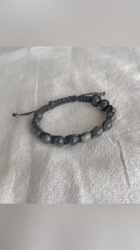 Video preview of Tibetan-style labradorite bracelet for strength and intuition. Handamde for spiritual journey.- meditation bracelet, intention bracelets, tibetan wrist mala, energy crystals bracelets, bracelets with crystals, custom mala bracelet, natural gemstones bracelets 