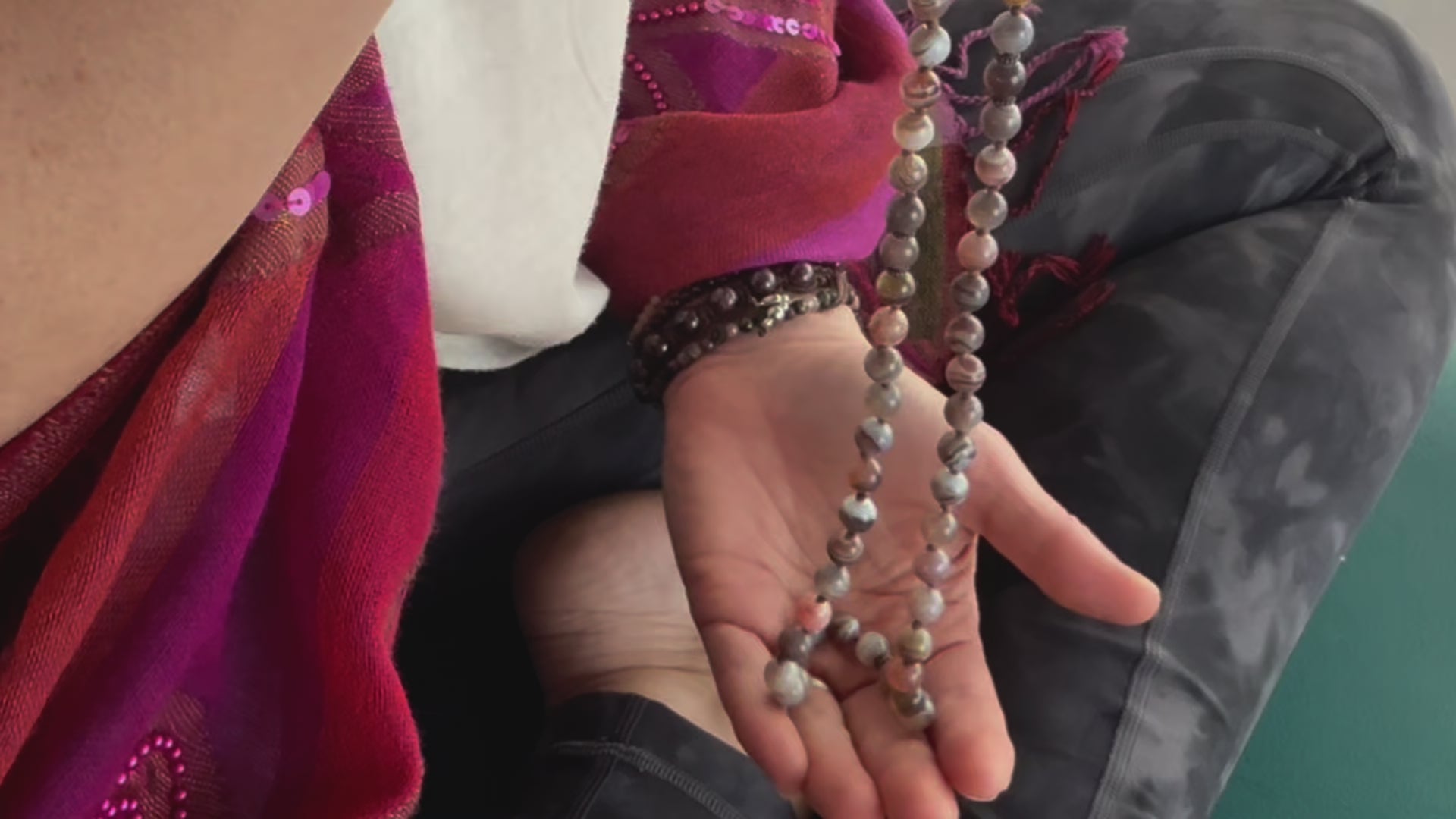 Load video: Mala for meditation, Mala necklace, Custom mala beads, 108 prayer beads,Spiritual gift