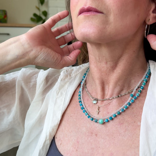 Video of double strand choker for mindfulness and clarity – Samdea jewelry