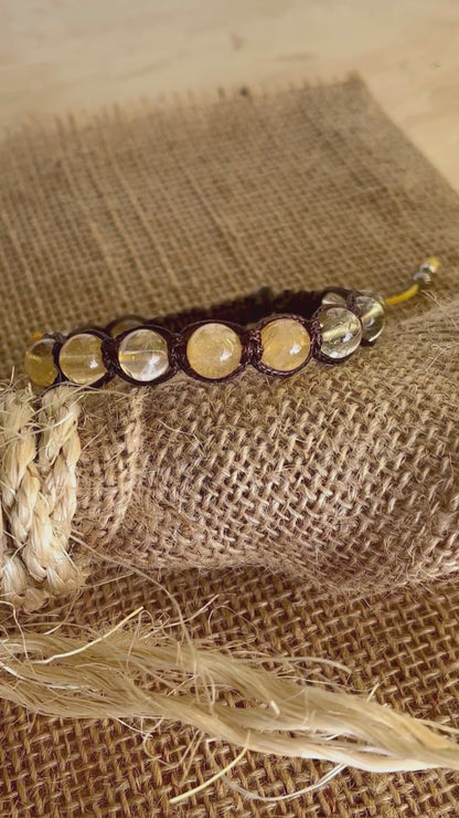 Solar Energy Citrine Tibetan Bracelet for Abundance and Positivity