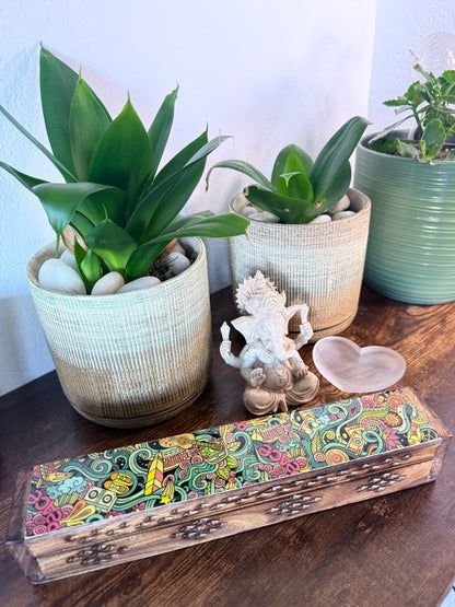 Incense cone and sick burner, sacred incense holder, cleansing ritual, stay trippie little hippie