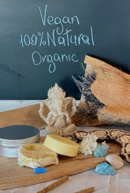 100% natural ingredients body butter, vegan skincare, organic, ethical, no plastic natural scents